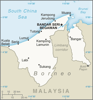 Map of Brunei