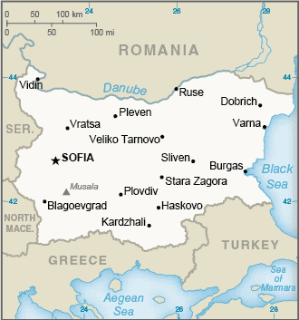 Map of Bulgaria