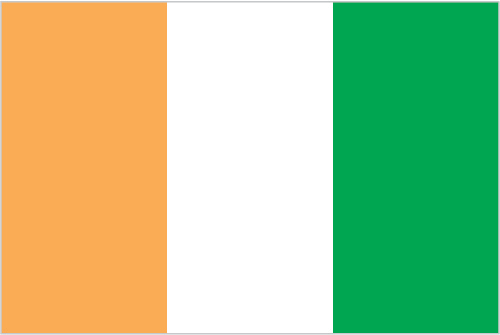 The flag of Cote d'Ivoire