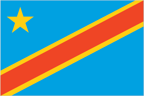 The flag of Democratic Republic of the Congo