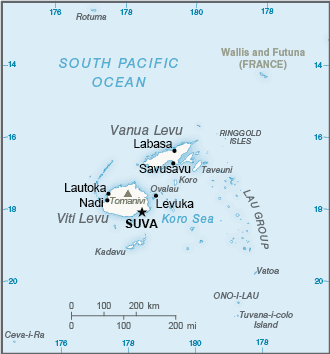 Map of Fiji