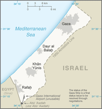 Map of Gaza Strip