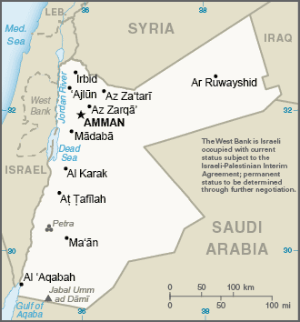 Map of Jordan