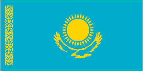 The flag of Kazakhstan