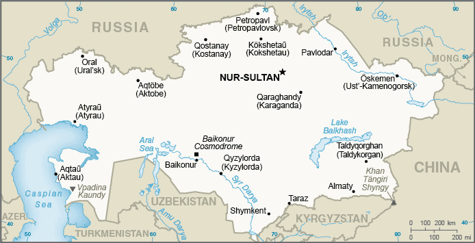 Map of Kazakhstan