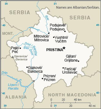 Map of Kosovo