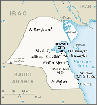 Map of Kuwait