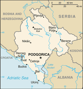 Map of Montenegro