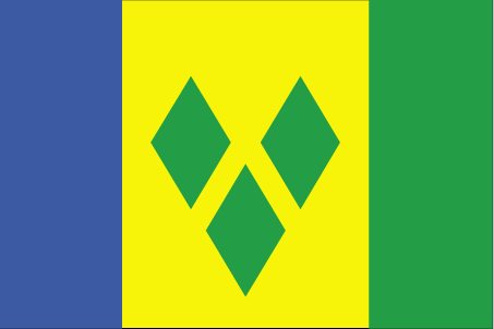 The flag of Saint Vincent and the Grenadines