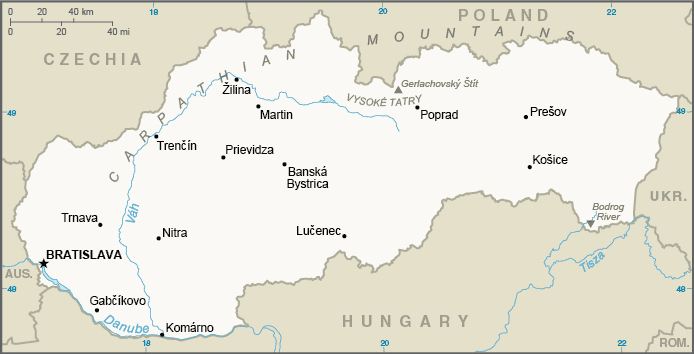 Map of Slovakia