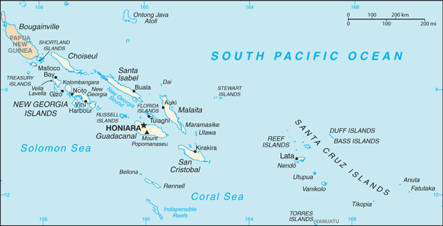 Map of Solomon Islands