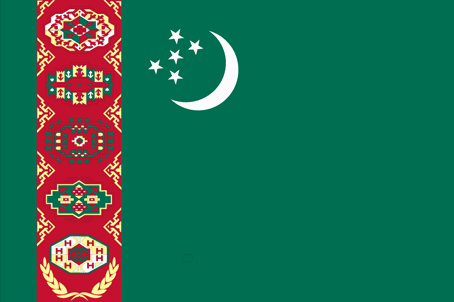 The flag of Turkmenistan