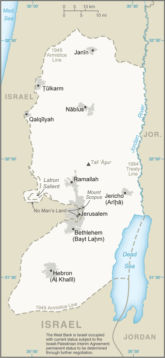 Map of West Bank